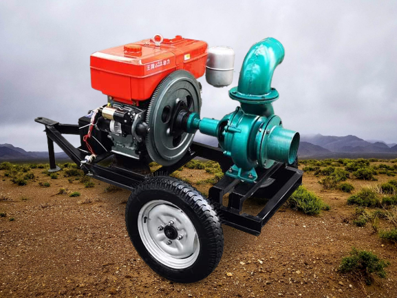 Máy bơm nước 300m3 đẩy cao 8m lắp máy dầu D15 Hp